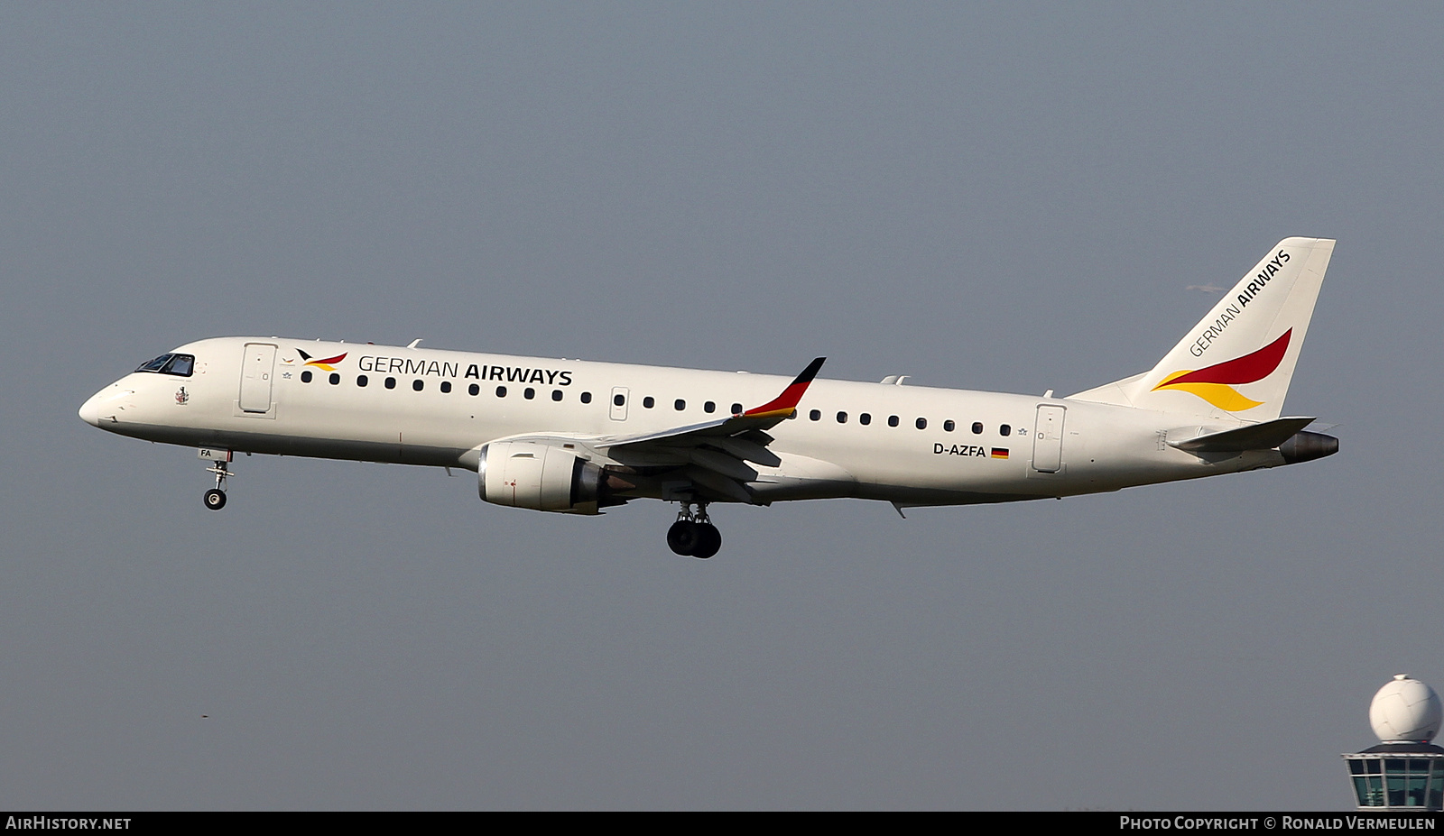 Aircraft Photo of D-AZFA | Embraer 190LR (ERJ-190-100LR) | German Airways | AirHistory.net #789882