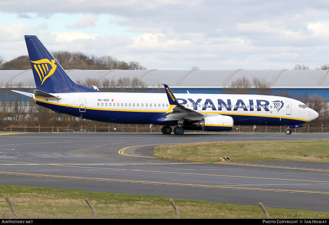 Aircraft Photo of 9H-QDV | Boeing 737-800 | Ryanair | AirHistory.net #789913