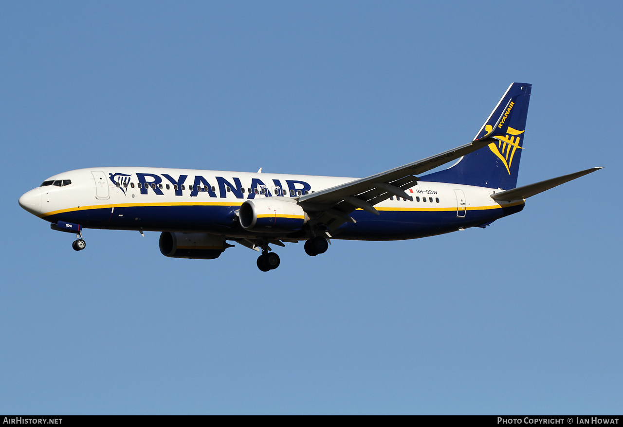 Aircraft Photo of 9H-QDW | Boeing 737-800 | Ryanair | AirHistory.net #789914