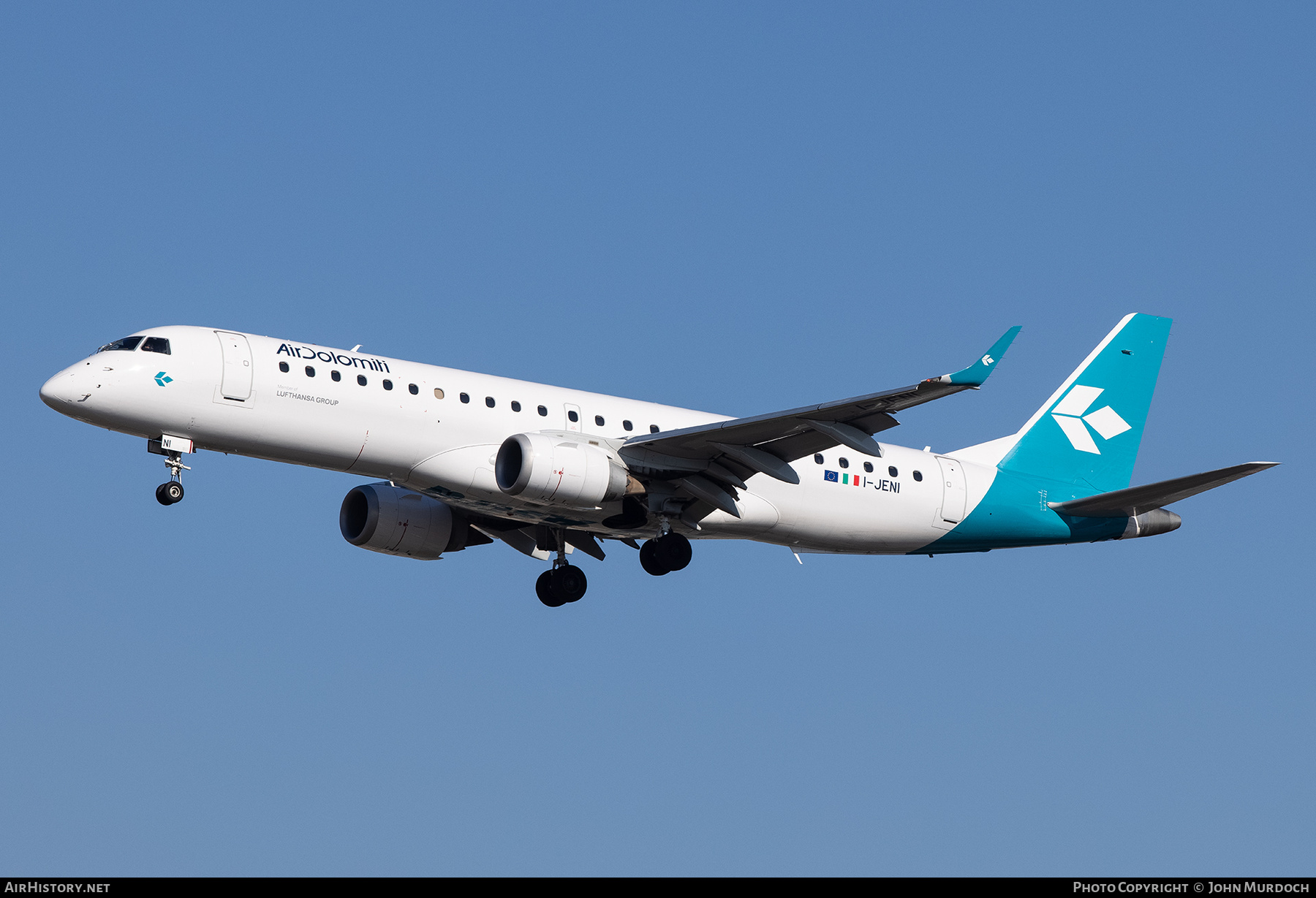 Aircraft Photo of I-JENI | Embraer 190LR (ERJ-190-100LR) | Air Dolomiti | AirHistory.net #790001