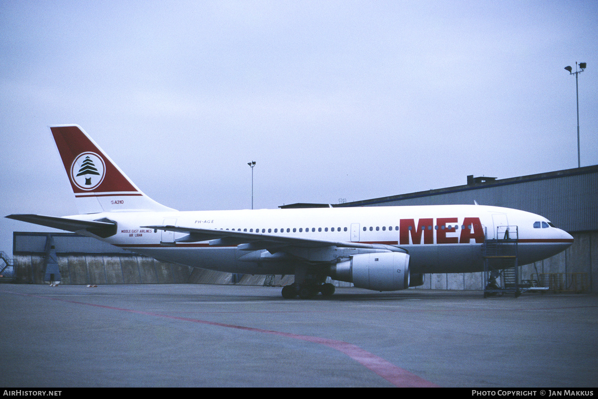 Aircraft Photo of PH-AGE | Airbus A310-203 | MEA - Middle East Airlines | AirHistory.net #790323