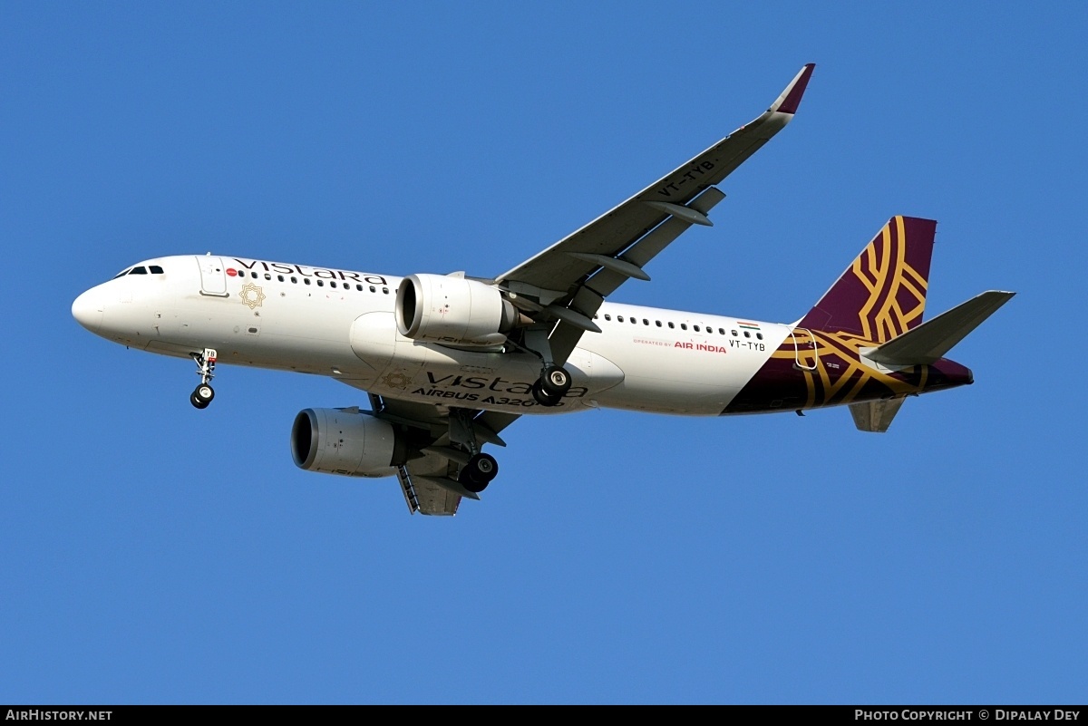Aircraft Photo of VT-TYB | Airbus A320-251N | Vistara | AirHistory.net #790464