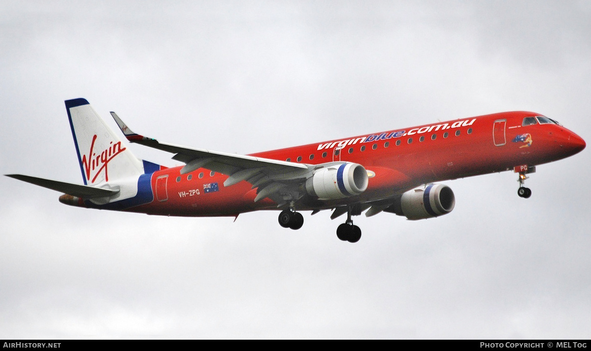 Aircraft Photo of VH-ZPG | Embraer 190AR (ERJ-190-100IGW) | Virgin Blue Airlines | AirHistory.net #790729