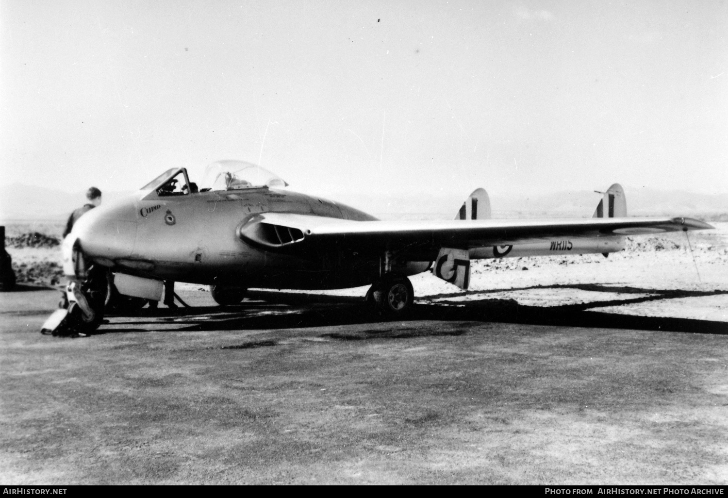 Aircraft Photo of WR115 | De Havilland D.H. 100 Vampire FB9 | New Zealand - Air Force | AirHistory.net #790961