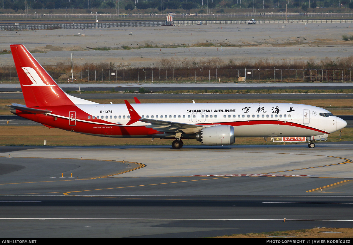 Aircraft Photo of B-1379 | Boeing 737-8 Max 8 | Shanghai Airlines | AirHistory.net #792299