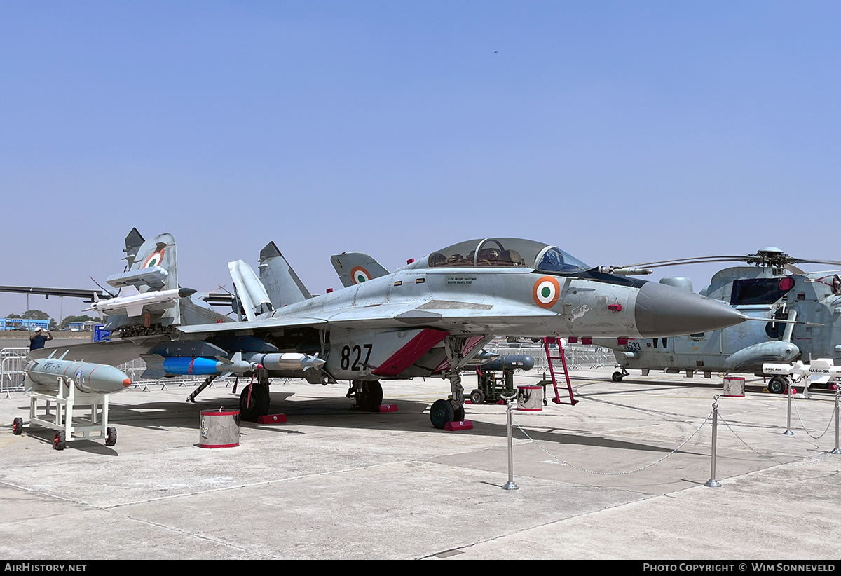 Aircraft Photo of IN827 | Mikoyan-Gurevich MiG-29K (9-41) | India - Navy | AirHistory.net #792412