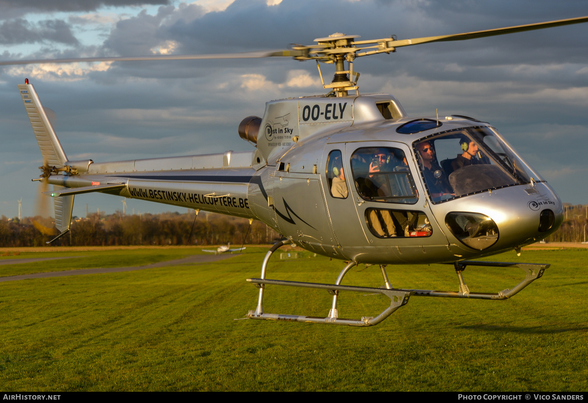 Aircraft Photo of OO-ELY | Aerospatiale AS-350B-2 Ecureuil | Best In Sky Hélicoptères | AirHistory.net #792912