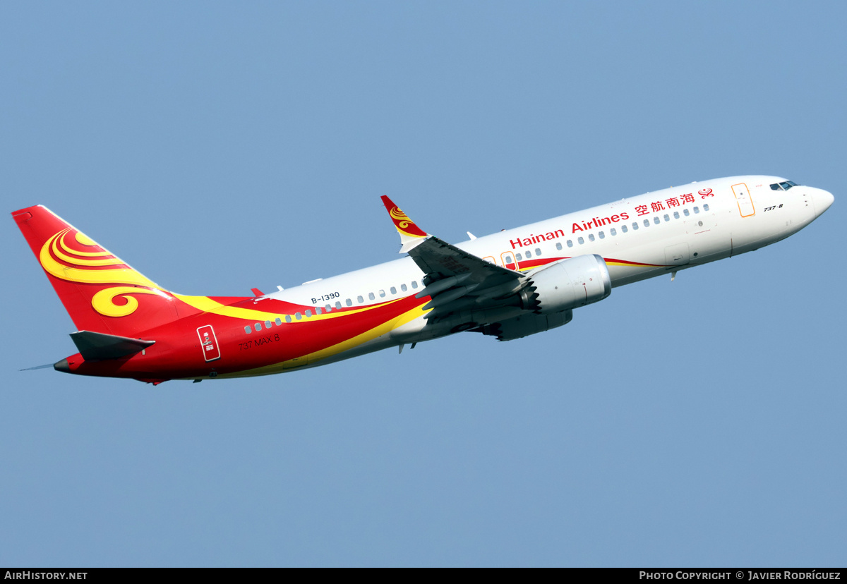 Aircraft Photo of B-1390 | Boeing 737-8 Max 8 | Hainan Airlines | AirHistory.net #793053