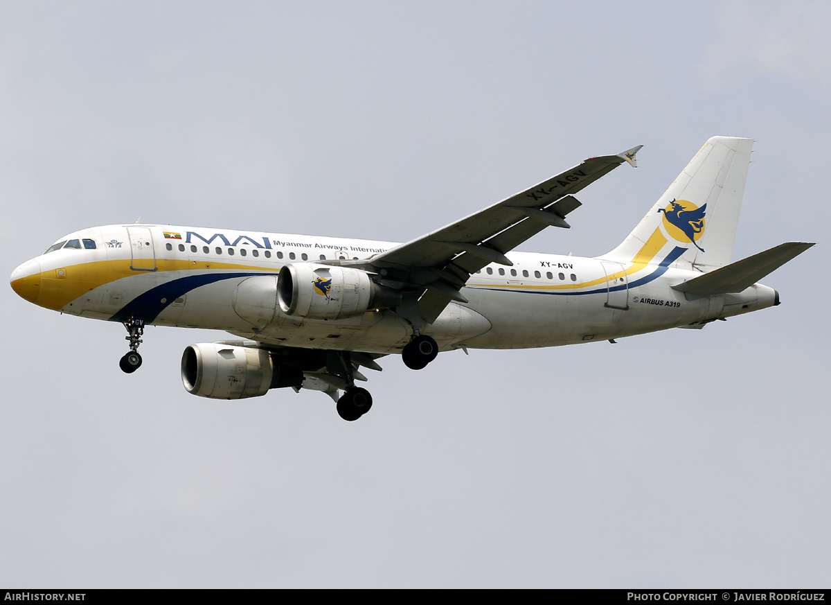 Aircraft Photo of XY-AGV | Airbus A319-111 | Myanmar Airways International - MAI | AirHistory.net #793114