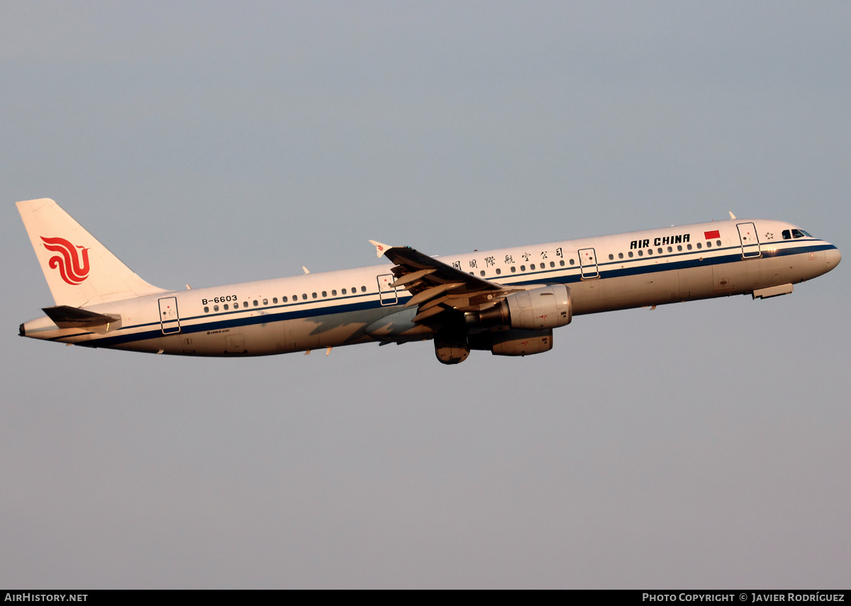 Aircraft Photo of B-6603 | Airbus A321-213 | Air China | AirHistory.net #793302