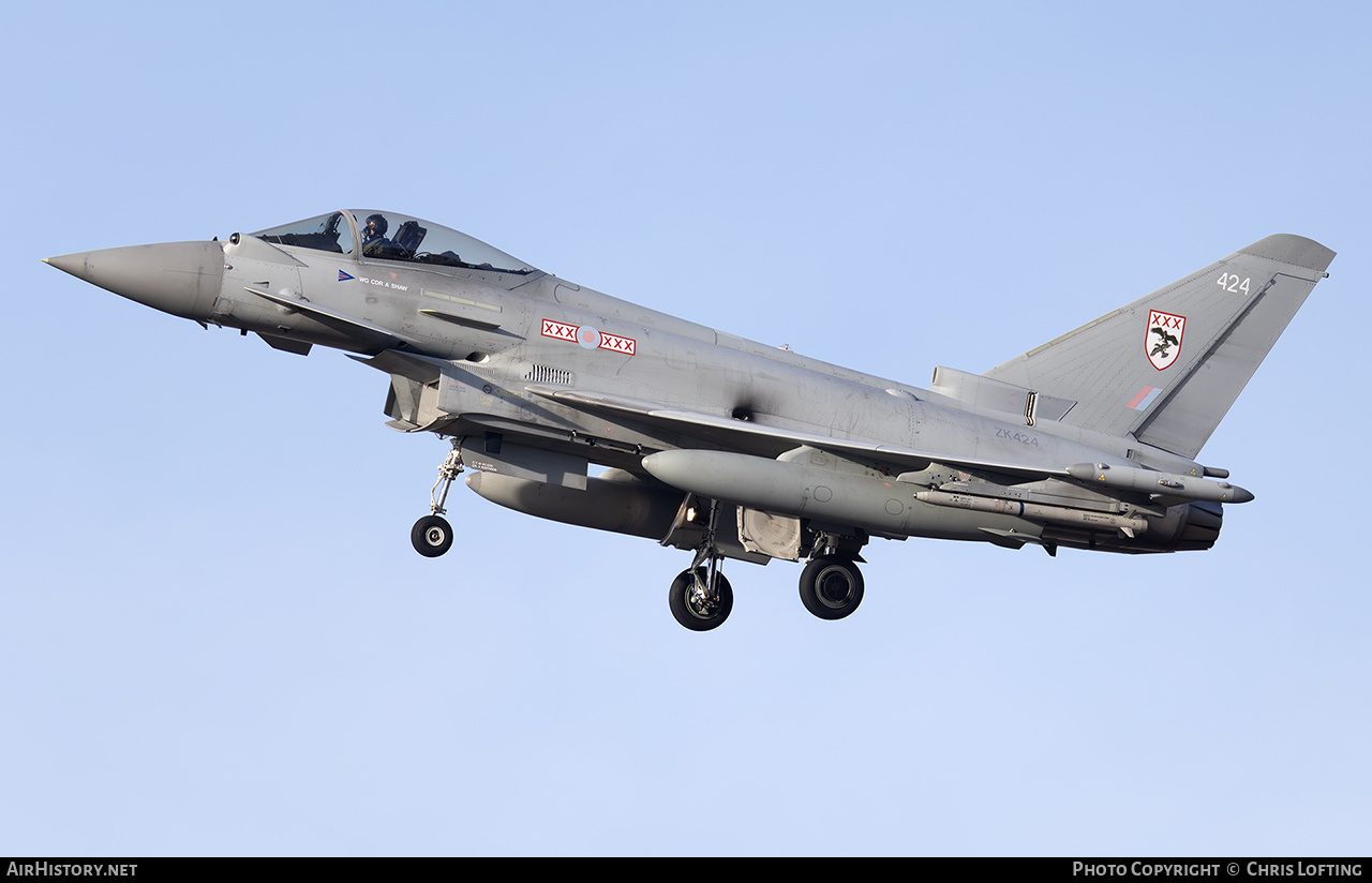 Aircraft Photo of ZK424 | Eurofighter EF-2000 Typhoon FGR4 | UK - Air Force | AirHistory.net #793400