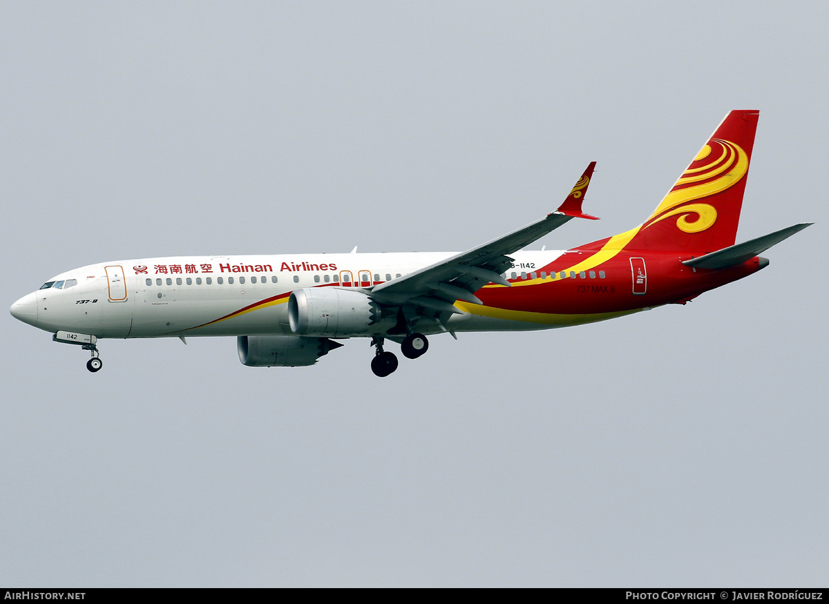 Aircraft Photo of B-1142 | Boeing 737-8 Max 8 | Hainan Airlines | AirHistory.net #793640