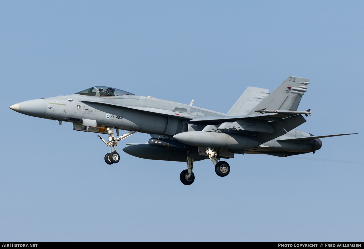 Aircraft Photo of HN-423 | McDonnell Douglas F/A-18C Hornet | Finland - Air Force | AirHistory.net #793905