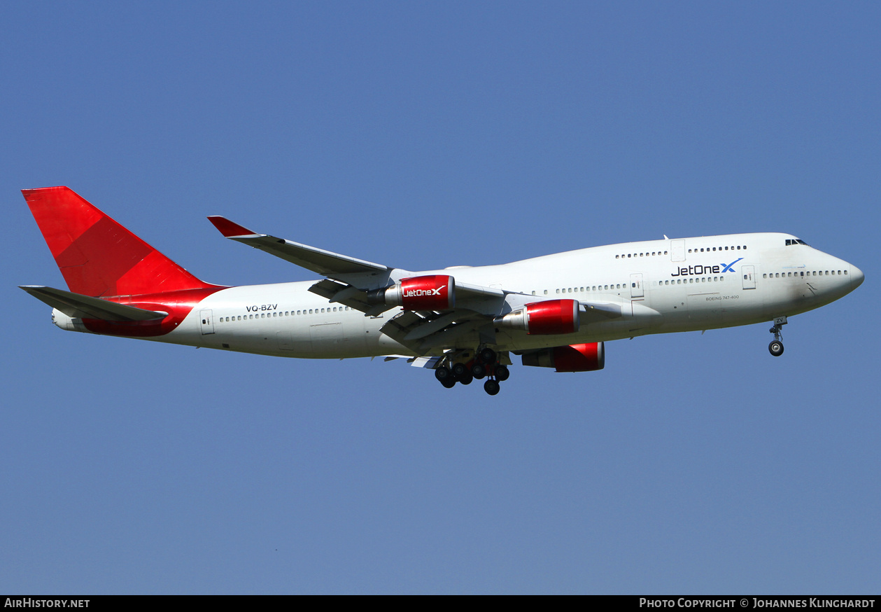 Aircraft Photo of VQ-BZV | Boeing 747-41R | JetOneX | AirHistory.net #794287