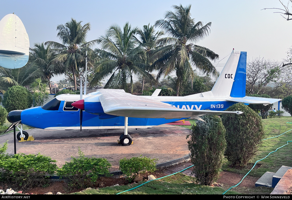 Aircraft Photo of IN139 | Pilatus Britten-Norman BN-2B-21 Islander | India - Navy | AirHistory.net #794298