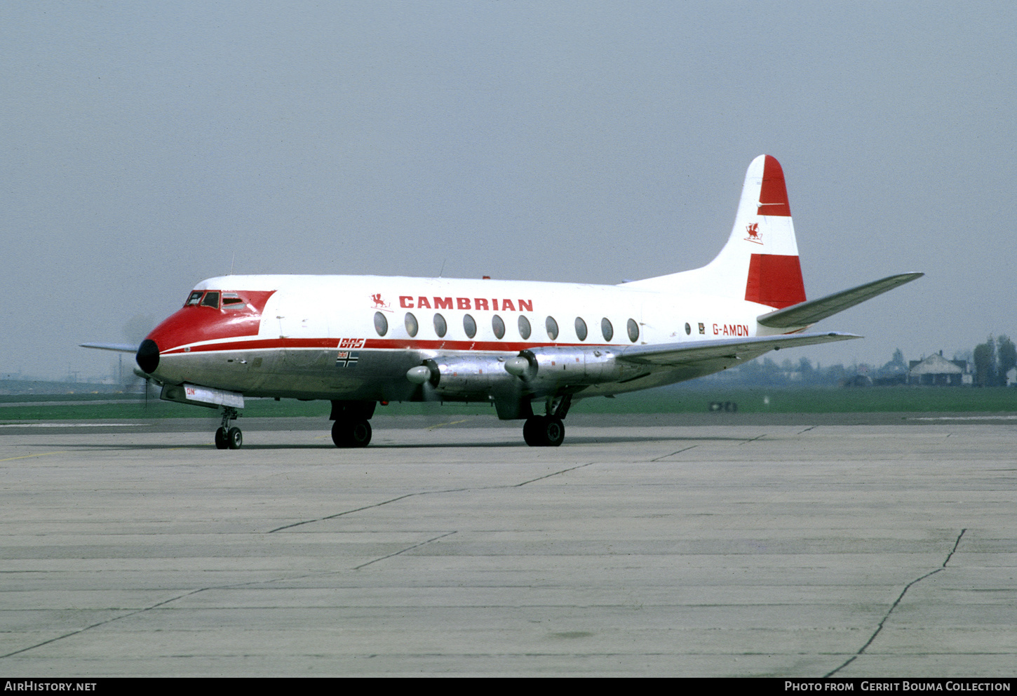 Aircraft Photo of G-AMON | Vickers 701 Viscount | Cambrian Airways | AirHistory.net #794318