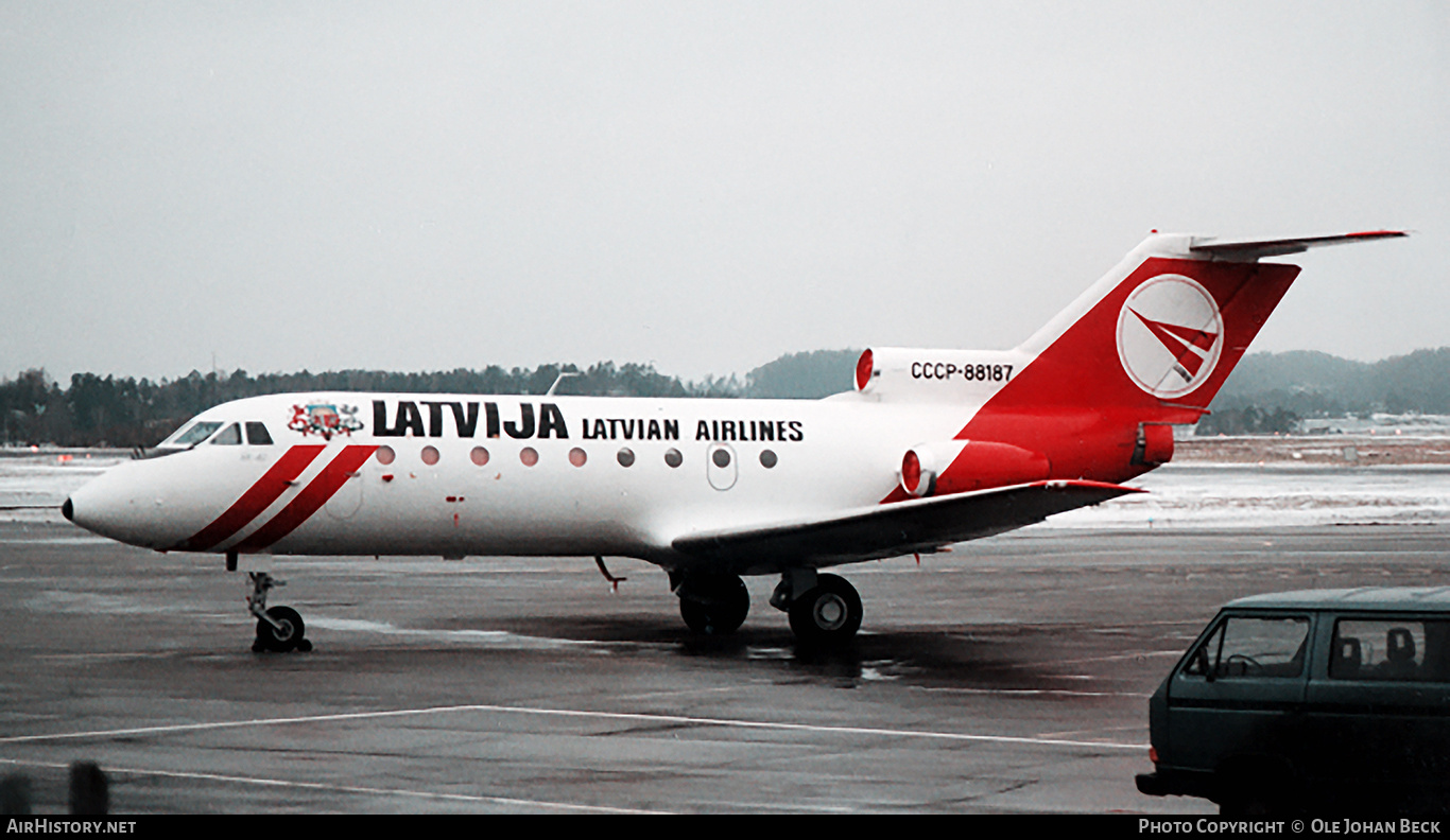 Aircraft Photo of CCCP-88187 | Yakovlev Yak-40 | Latvia Government | AirHistory.net #794752