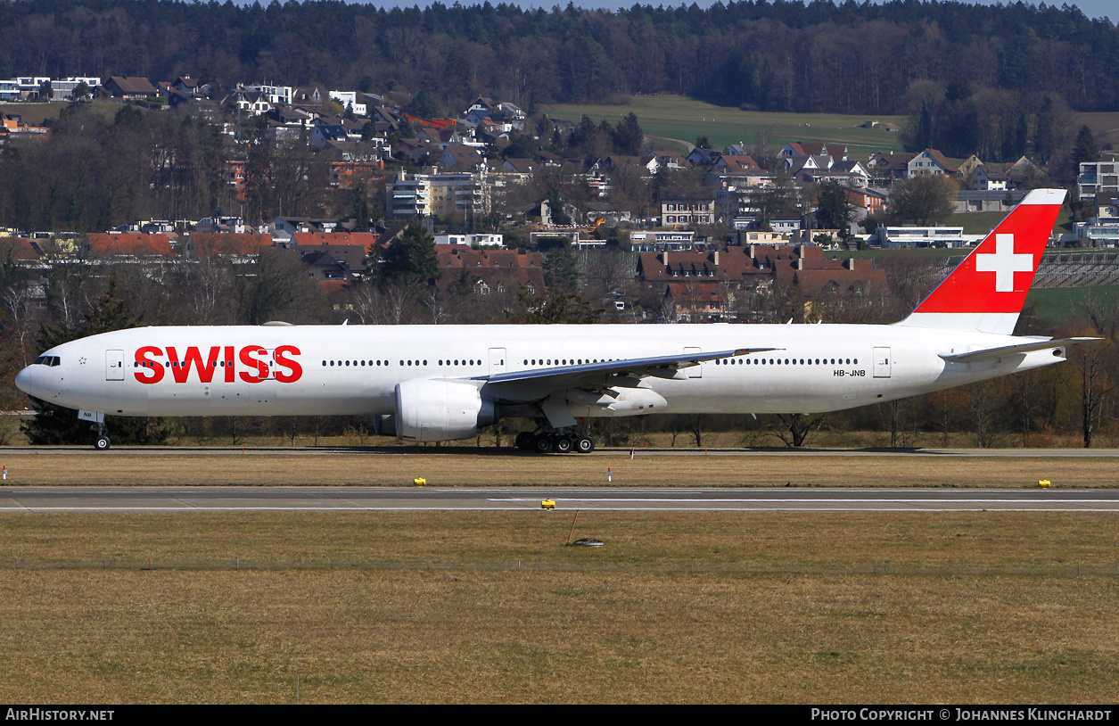 Aircraft Photo of HB-JNB | Boeing 777-3DE/ER | Swiss International Air Lines | AirHistory.net #794753