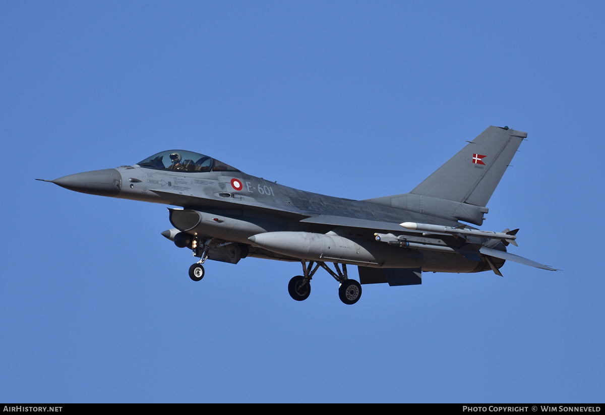 Aircraft Photo of E-601 | General Dynamics F-16AM Fighting Falcon | Denmark - Air Force | AirHistory.net #794775