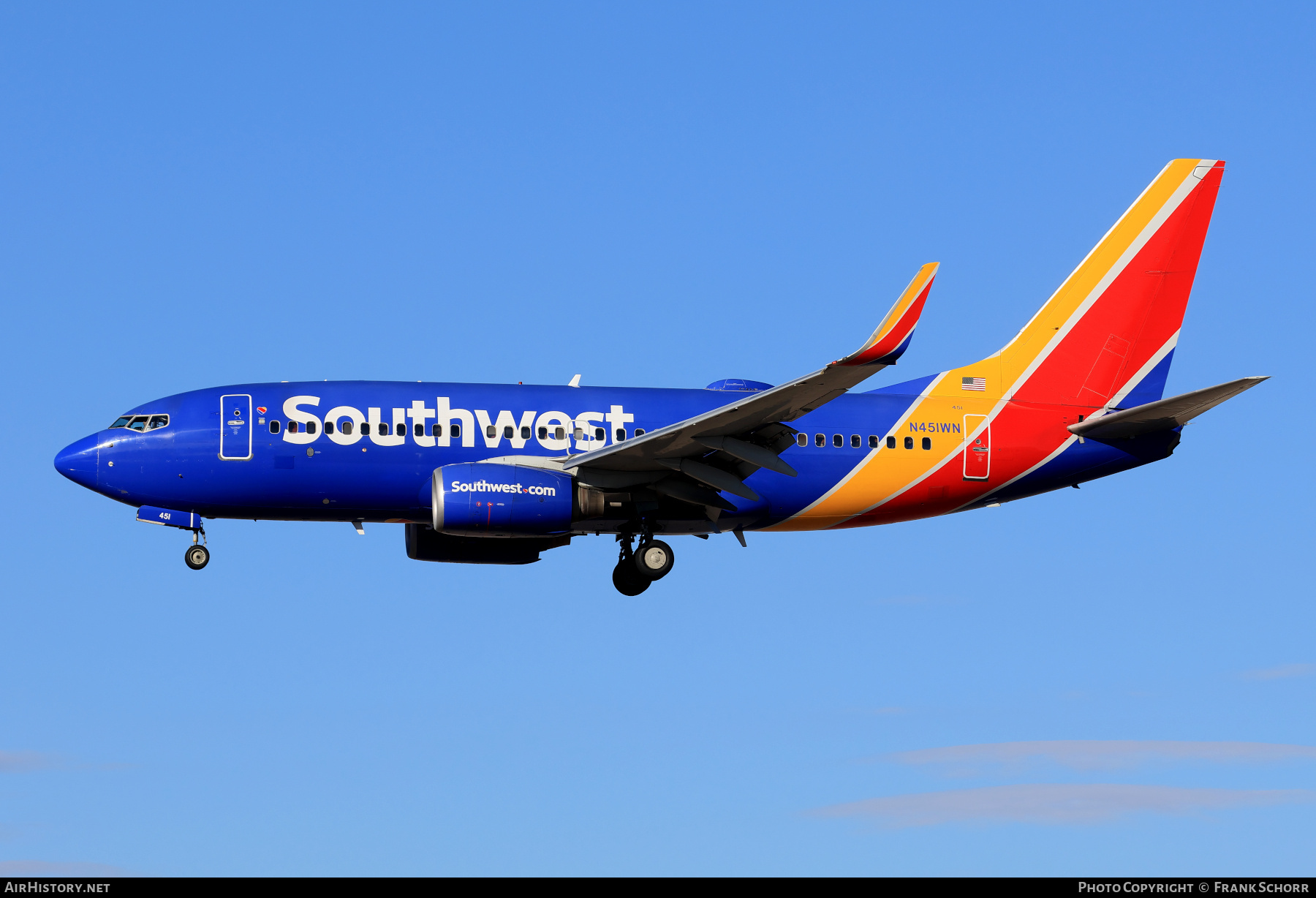 Aircraft Photo of N451WN | Boeing 737-7H4 | Southwest Airlines | AirHistory.net #794925
