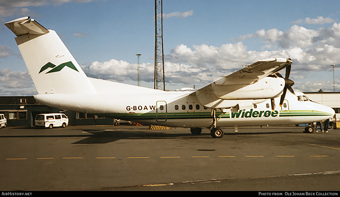 Aircraft Photo of G-BOAW | De Havilland Canada DHC-7-110 Dash 7 | Widerøe | AirHistory.net #795045