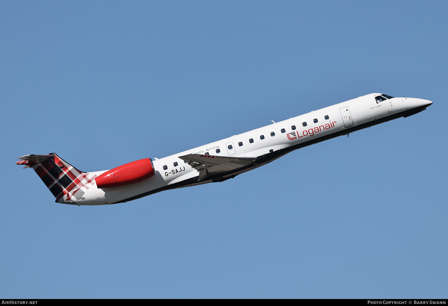 Aircraft Photo of G-SAJJ | Embraer ERJ-145EP (EMB-145EP) | Loganair | AirHistory.net #795240