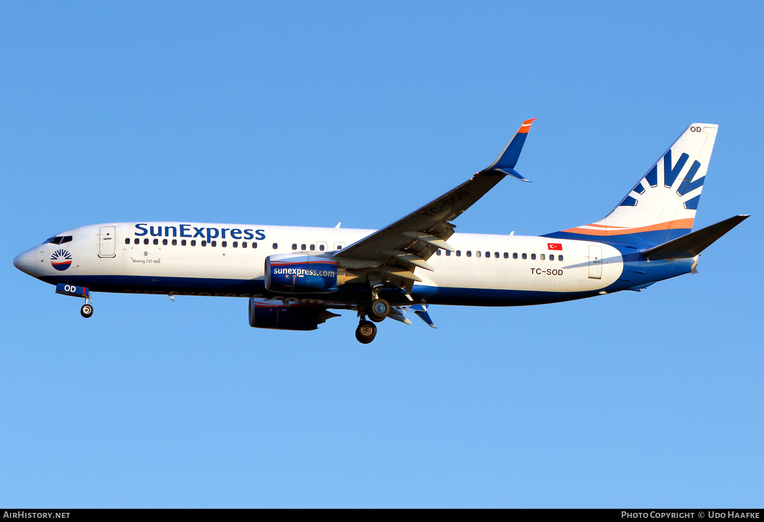 Aircraft Photo of TC-SOD | Boeing 737-800 | SunExpress | AirHistory.net #795474
