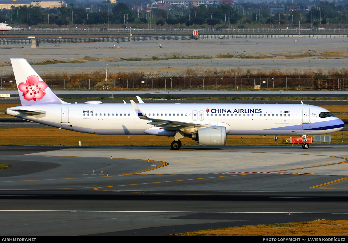 Aircraft Photo of B-18116 | Airbus A321-271NX | China Airlines | AirHistory.net #795518