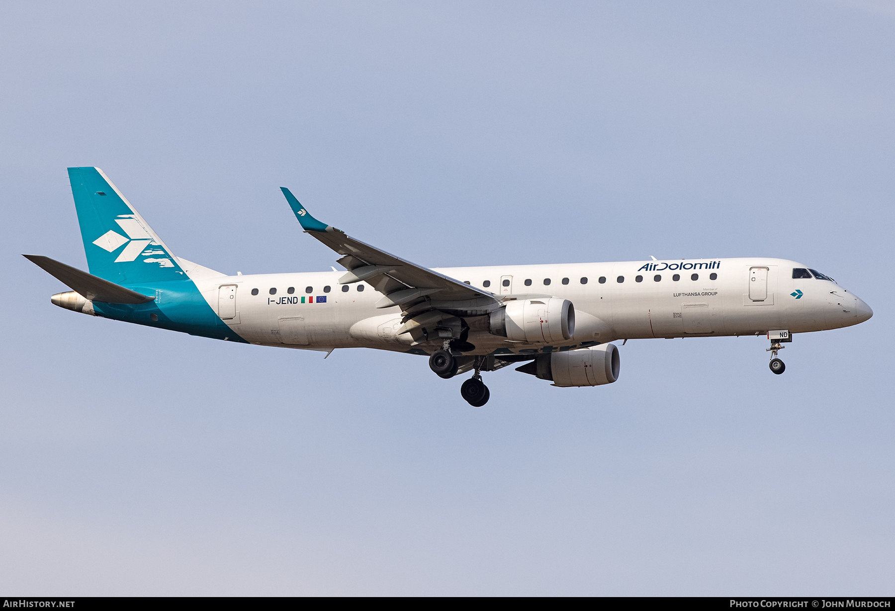 Aircraft Photo of I-JEND | Embraer 190LR (ERJ-190-100LR) | Air Dolomiti | AirHistory.net #795725