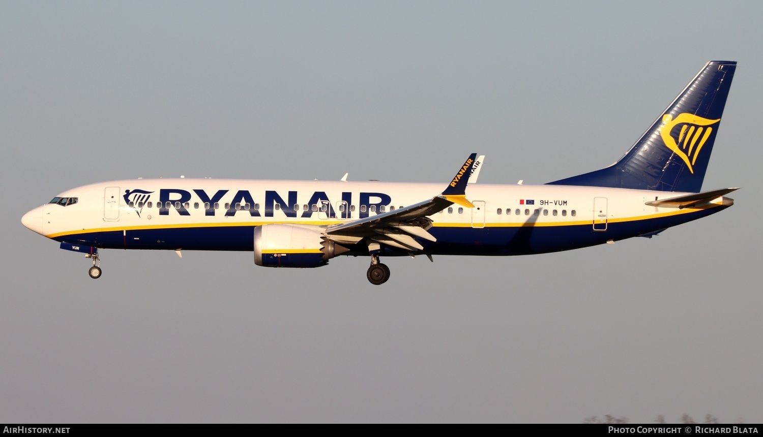 Aircraft Photo of 9H-VUM | Boeing 737-8200 Max 200 | Ryanair | AirHistory.net #795804