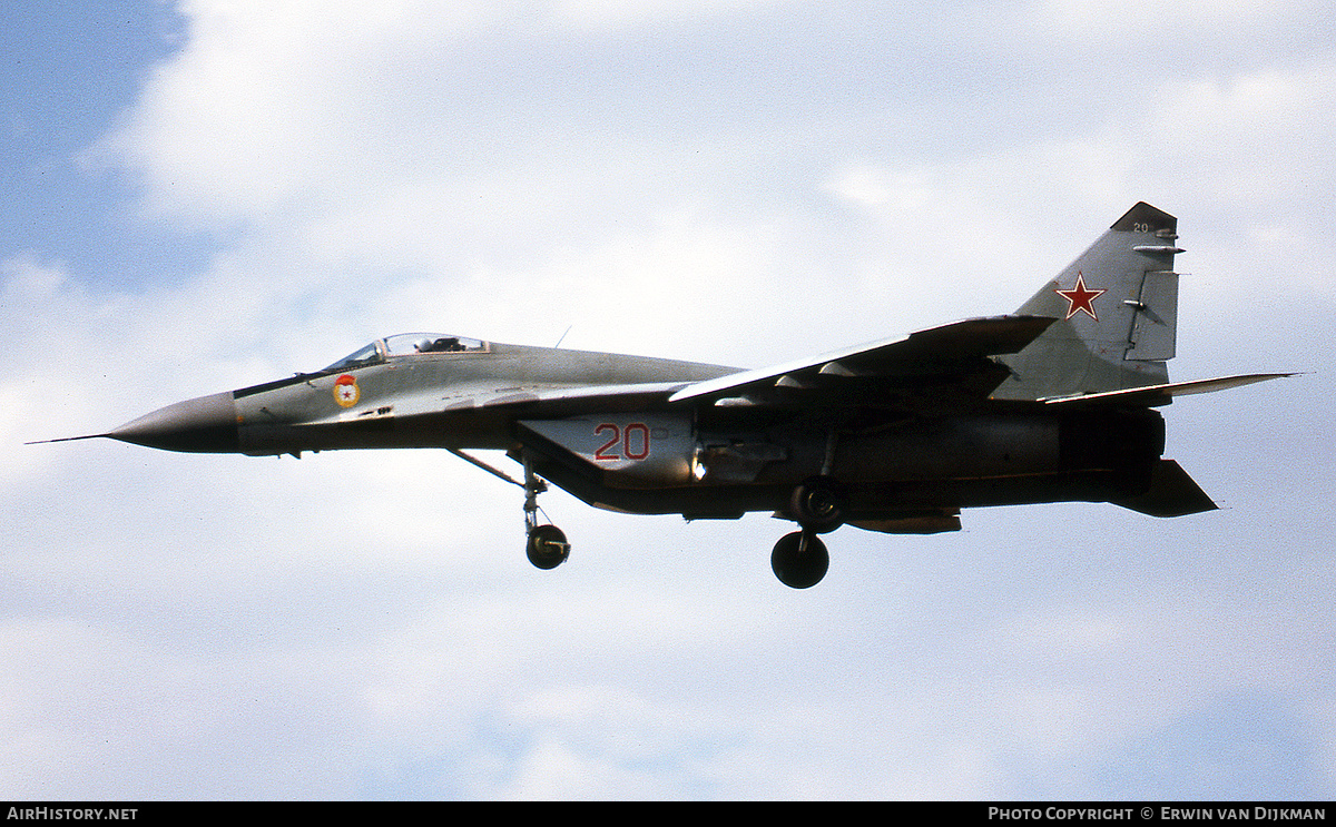 Aircraft Photo of 20 red | Mikoyan-Gurevich MiG-29 (9-13) | Soviet Union - Air Force | AirHistory.net #795979