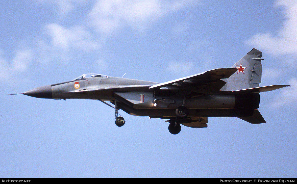 Aircraft Photo of 11 red | Mikoyan-Gurevich MiG-29 (9-13) | Soviet Union - Air Force | AirHistory.net #795981