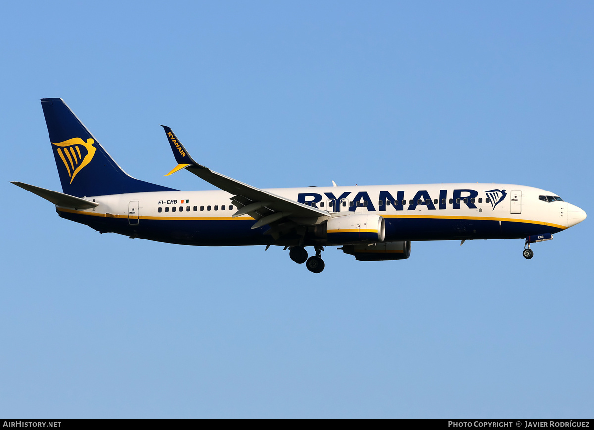 Aircraft Photo of EI-EMB | Boeing 737-8AS | Ryanair | AirHistory.net #795995