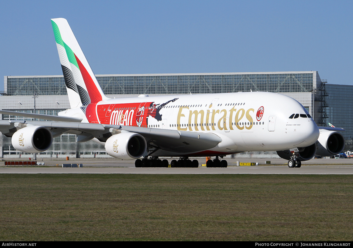 Aircraft Photo of A6-EOK | Airbus A380-861 | Emirates | AirHistory.net #796613