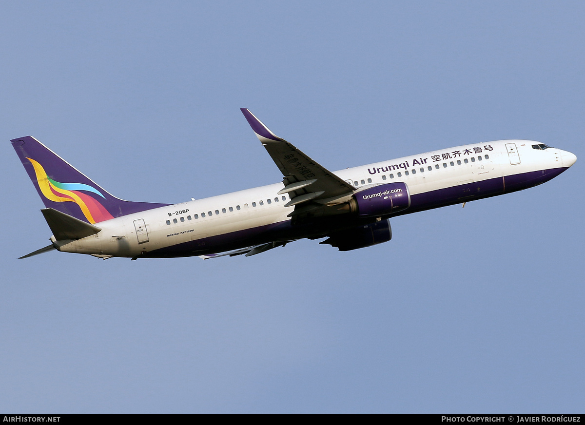 Aircraft Photo of B-206P | Boeing 737-800 | Urumqi Air | AirHistory.net #796757