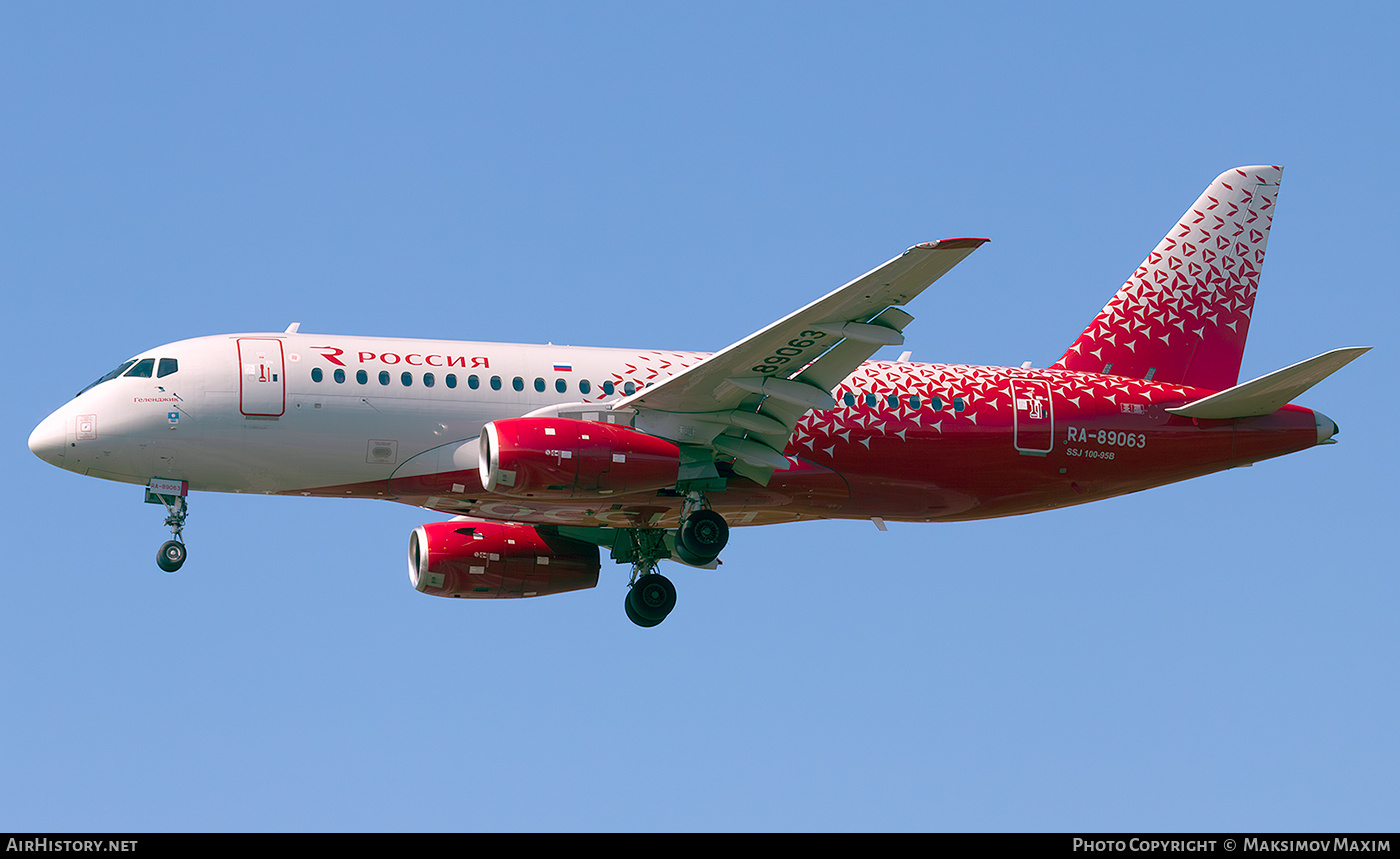 Aircraft Photo of RA-89063 | Sukhoi SSJ-100-95B Superjet 100 (RRJ-95B) | Rossiya - Russian Airlines | AirHistory.net #796766