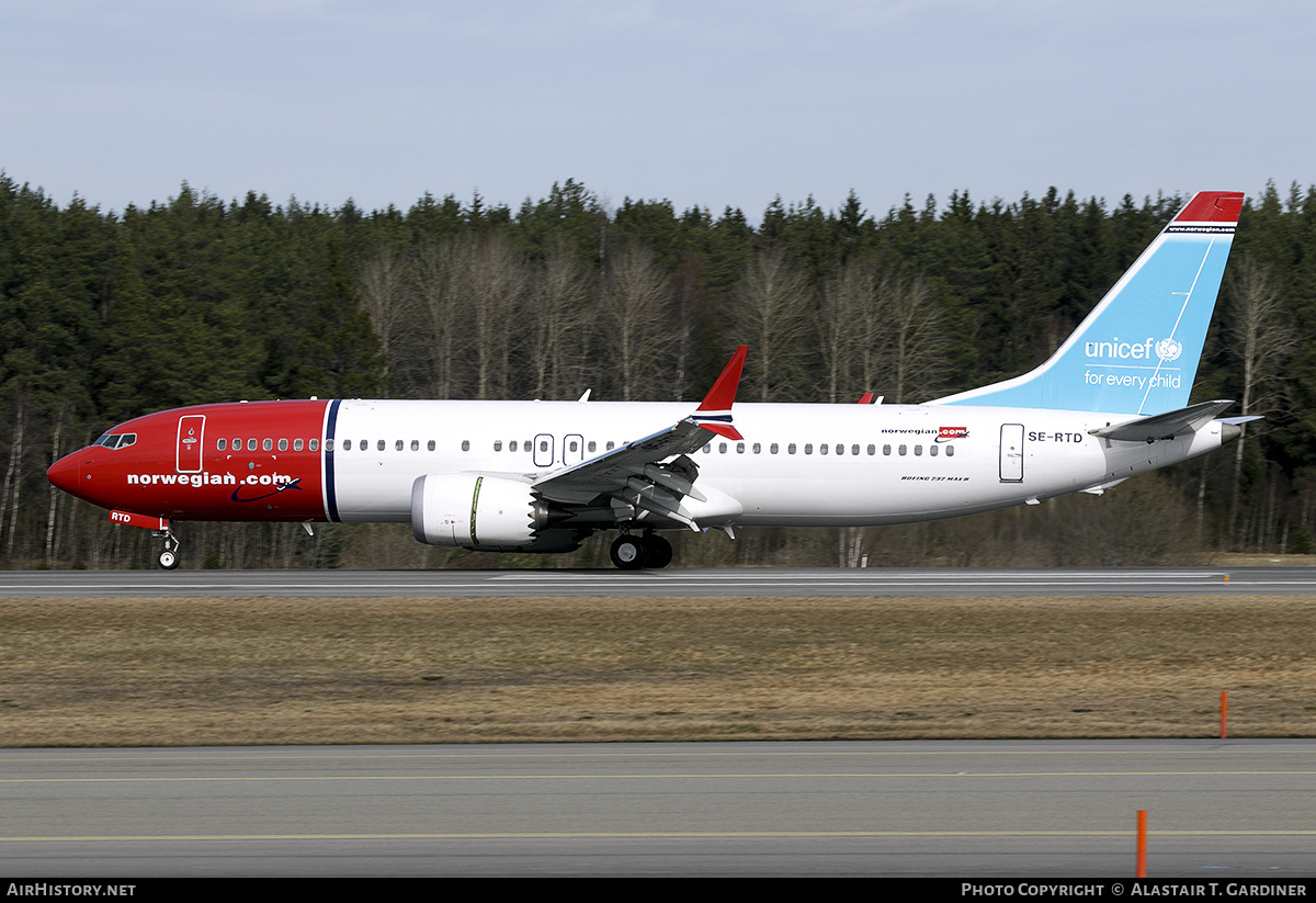 Aircraft Photo of SE-RTD | Boeing 737-8 Max 8 | Norwegian | AirHistory.net #796771