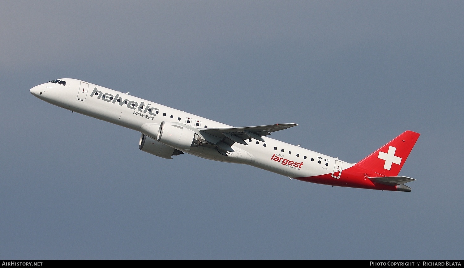 Aircraft Photo of HB-AZI | Embraer 195-E2 (ERJ-190-400) | Helvetic Airways | AirHistory.net #796776