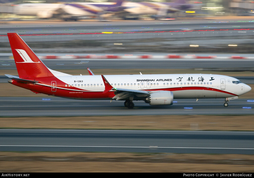 Aircraft Photo of B-1263 | Boeing 737-8 Max 8 | Shanghai Airlines | AirHistory.net #797417