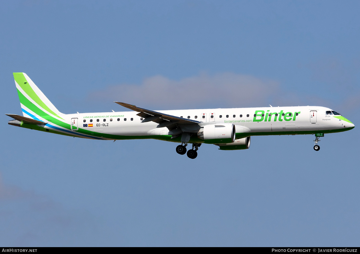 Aircraft Photo of EC-OLZ | Embraer 195-E2 (ERJ-190-400 STD) | Binter Canarias | AirHistory.net #797819
