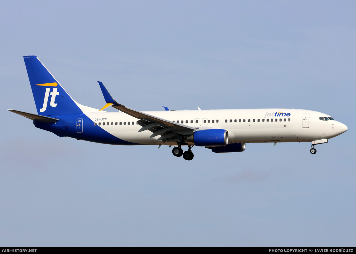 Aircraft Photo of OY-JYF | Boeing 737-81M | Jettime | AirHistory.net #798084