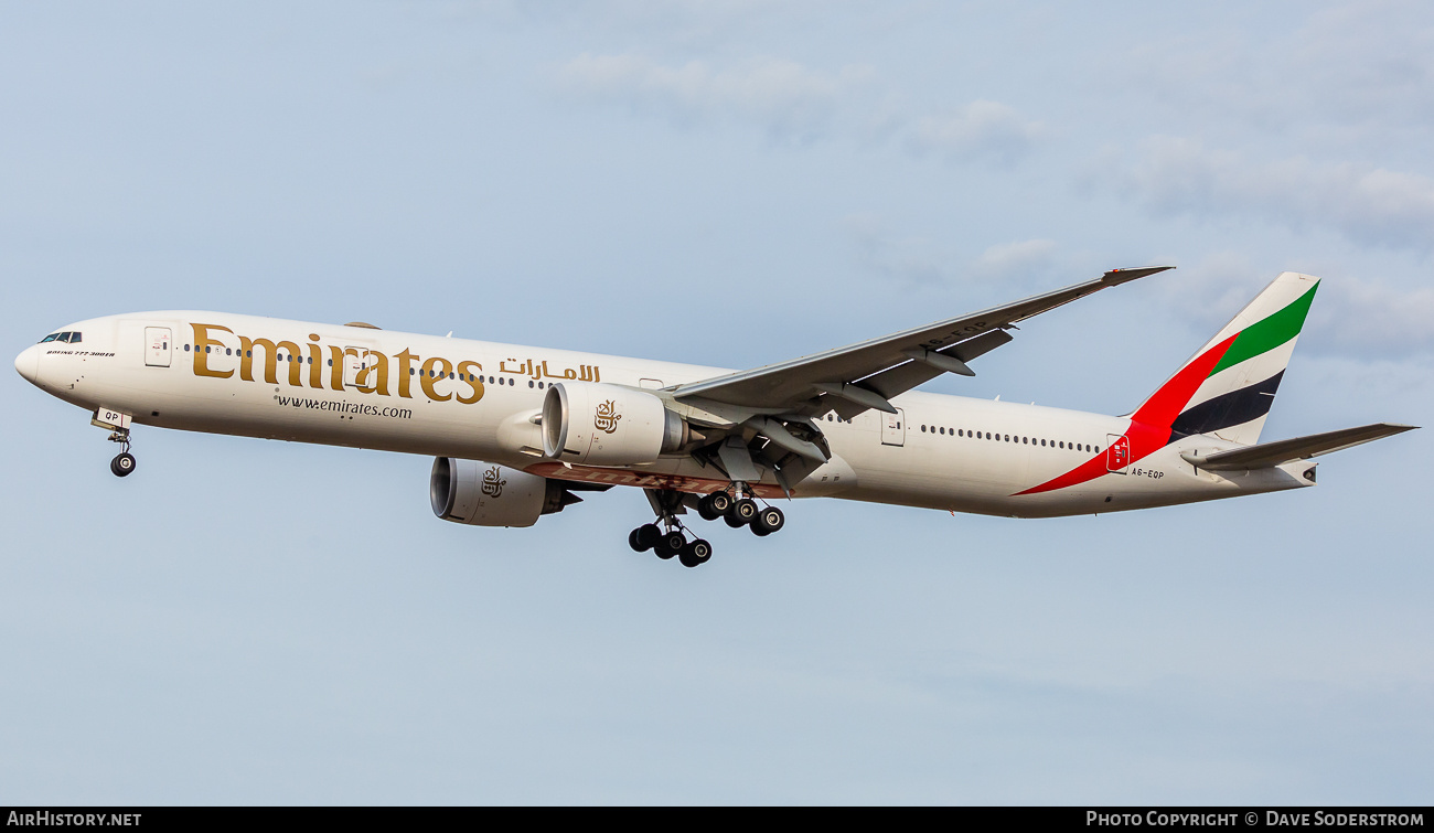 Aircraft Photo of A6-EQP | Boeing 777-300/ER | Emirates | AirHistory.net #798619