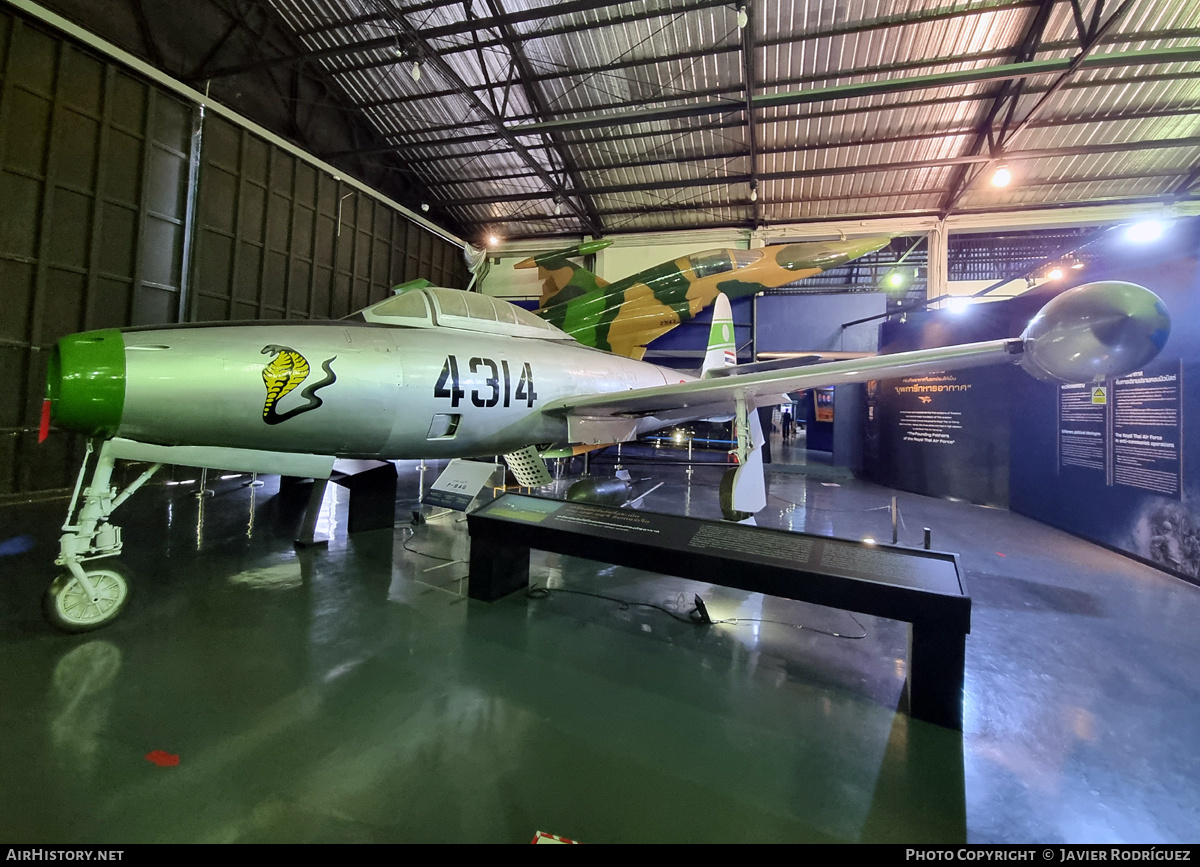 Aircraft Photo of 4314 | Republic F-84G Thunderjet | Thailand - Air Force | AirHistory.net #798678