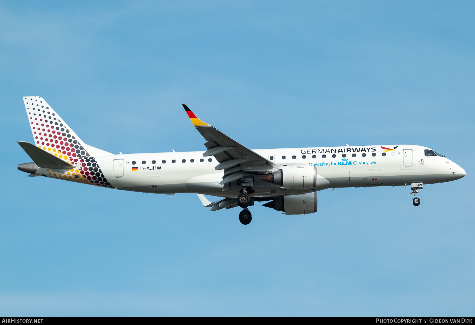 Aircraft Photo of D-AJHW | Embraer 190LR (ERJ-190-100LR) | German Airways | AirHistory.net #799182