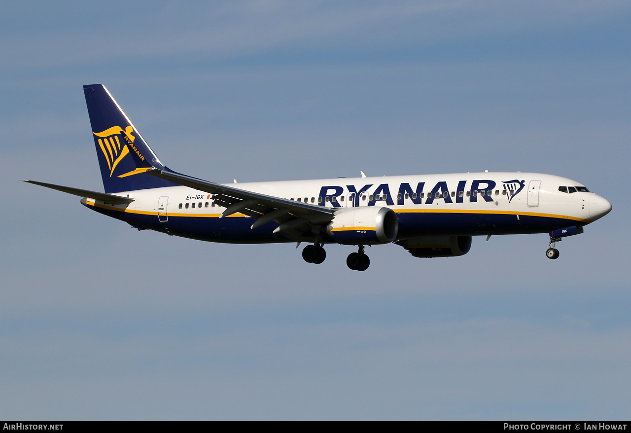Aircraft Photo of EI-IGX | Boeing 737-8200 Max 200 | Ryanair | AirHistory.net #799208