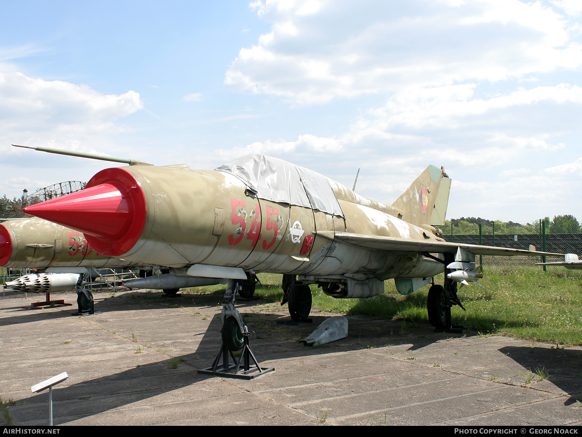 Aircraft Photo of 545 / 22-21 | Mikoyan-Gurevich MiG-21SPS-K | East Germany - Air Force | AirHistory.net #799434