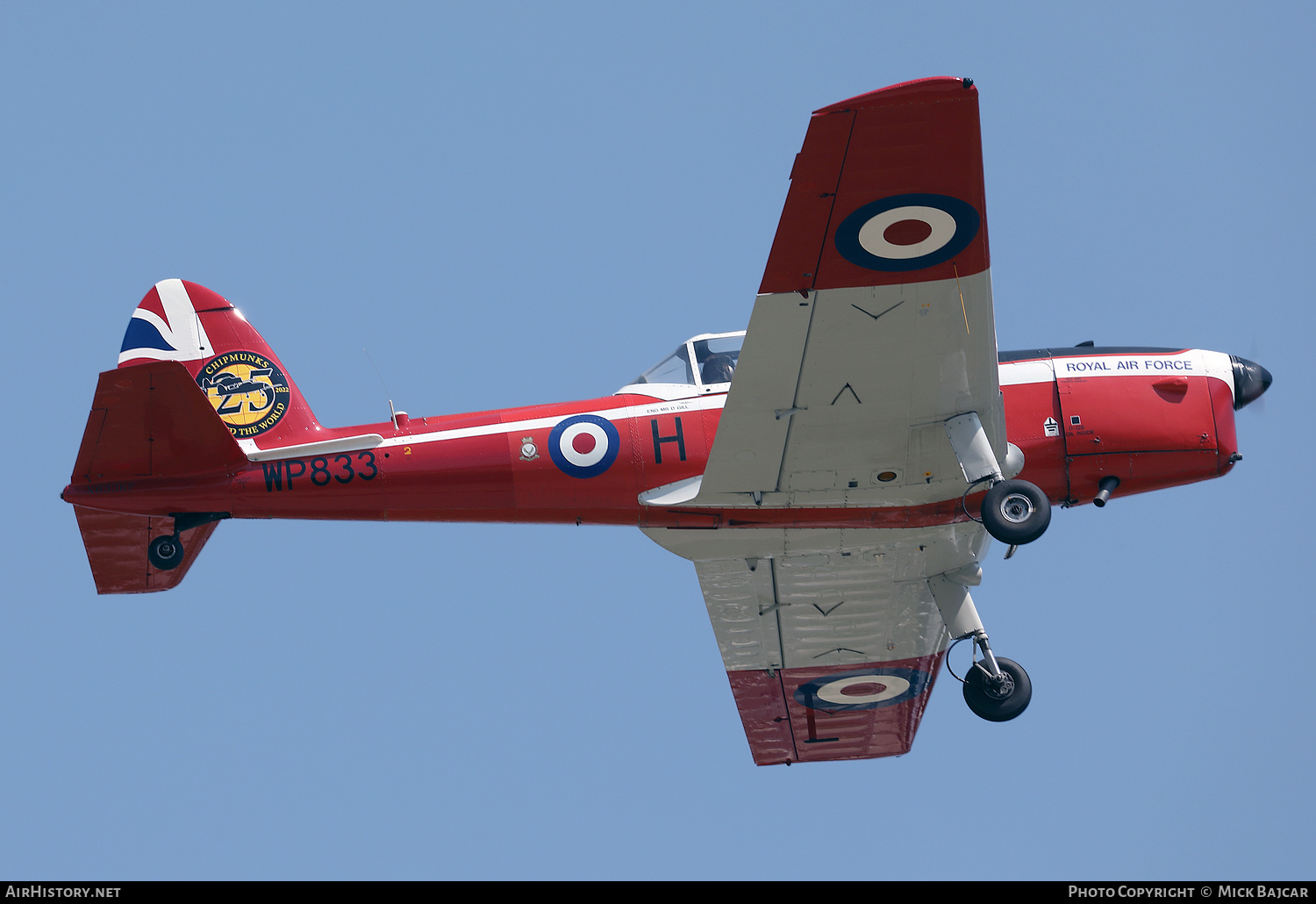 Aircraft Photo of N833WP / WP833 | De Havilland DHC-1 Chipmunk 22 | UK - Air Force | AirHistory.net #799545