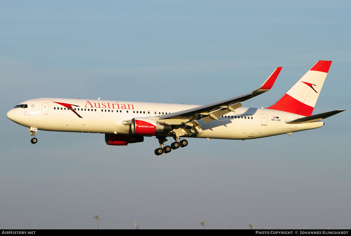 Aircraft Photo of OE-LAZ | Boeing 767-3Z9/ER | Austrian Airlines | AirHistory.net #799603