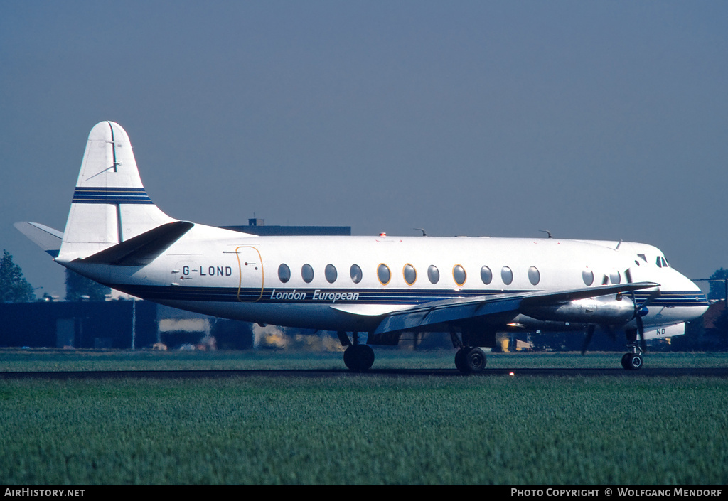 Aircraft Photo of G-LOND | Vickers 806 Viscount | London European Airways - LEA | AirHistory.net #799615