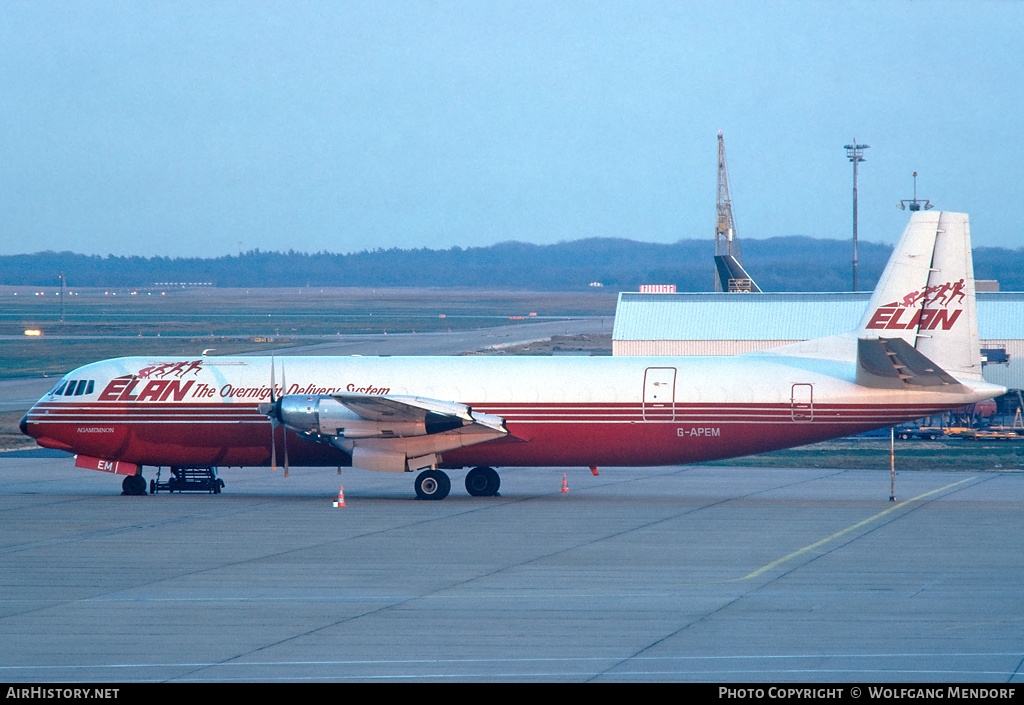 Aircraft Photo of G-APEM | Vickers 953C Merchantman | Elan Overnight Delivery System | AirHistory.net #799616